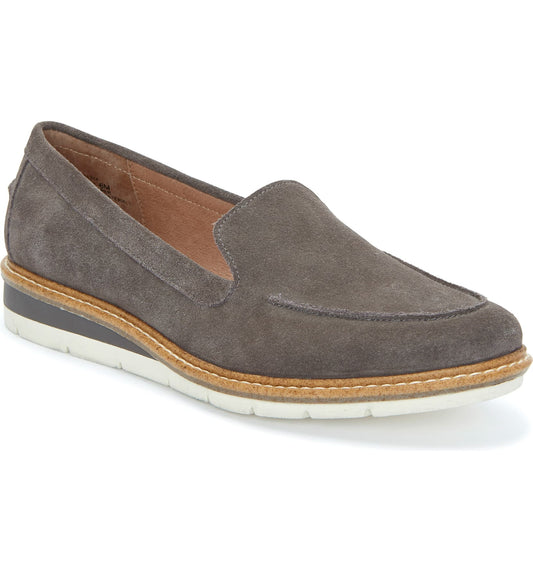 Athens Grey Suede Wedge Loafer Adam Tucker