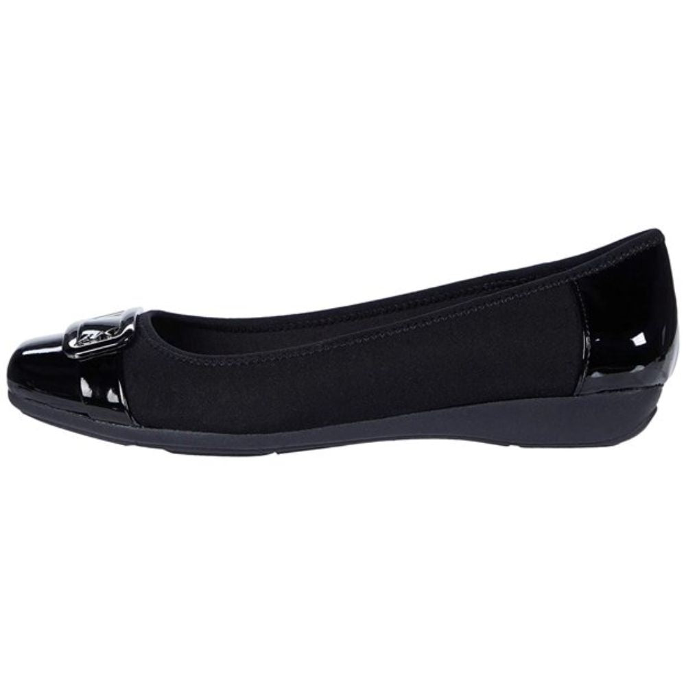 Ulivera Black Fabric Anne Klein Ballet Flats