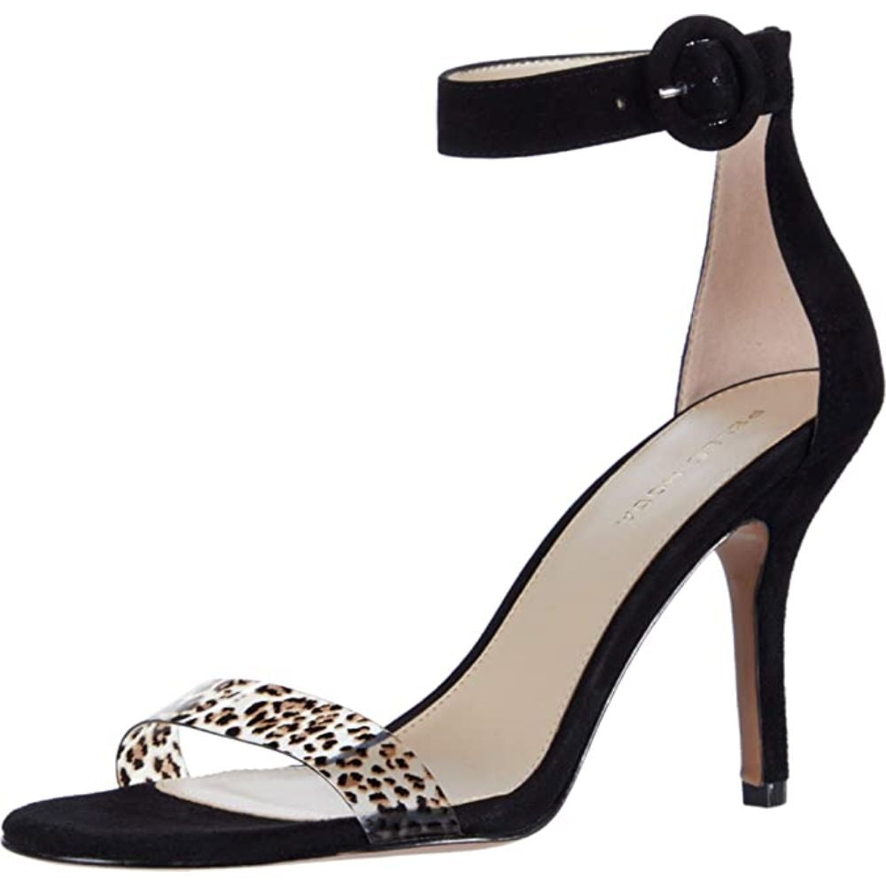 Kallie Black Suede Leopard Strap Pelle Moda Sandals