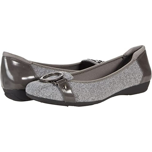 Umeko Dark Gray Fabric Anne Klein Ballet Flats