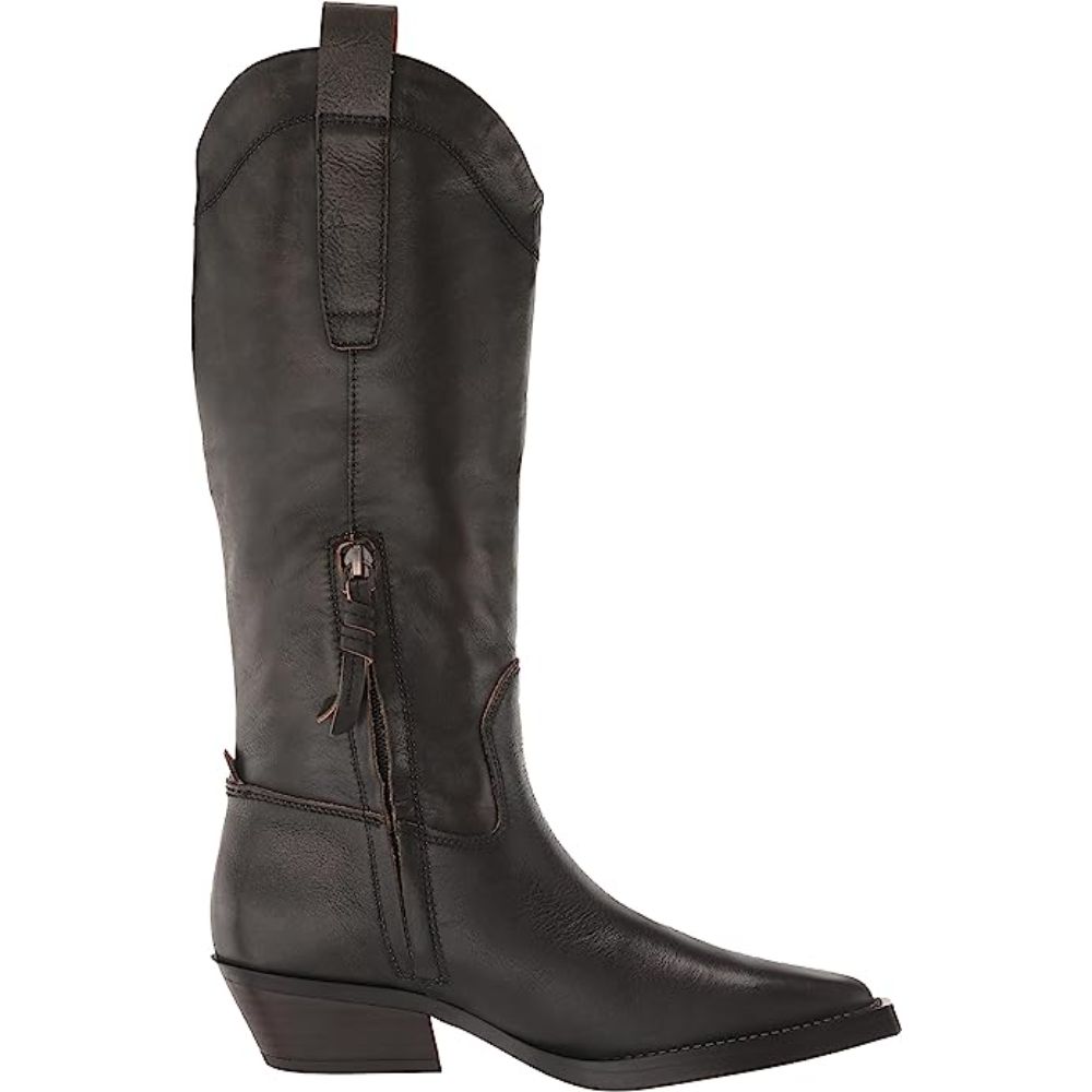 Liandra Black Leather Franco Sarto Western Boots