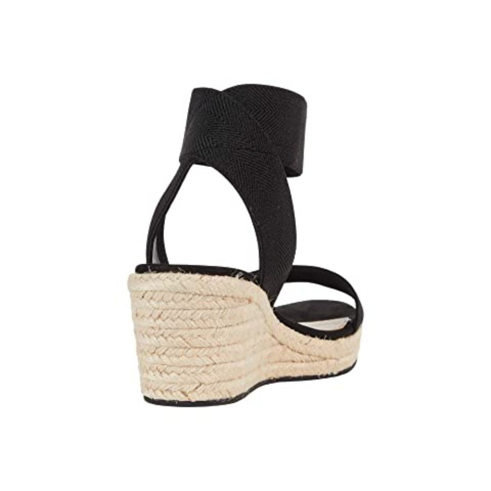Kora Black Nubuck Pelle Moda Wedge Sandals