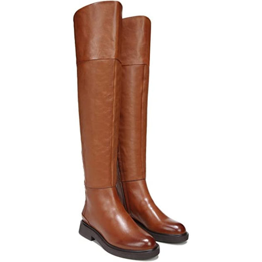 Battina Cognac Leather Wide Calf Franco Sarto Tall Boots