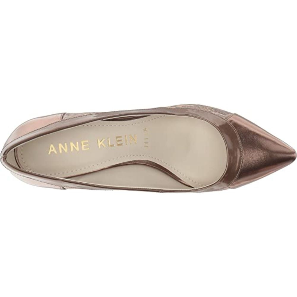 Fabryce Metallic Taupe Synthetic Anne Klein Pumps