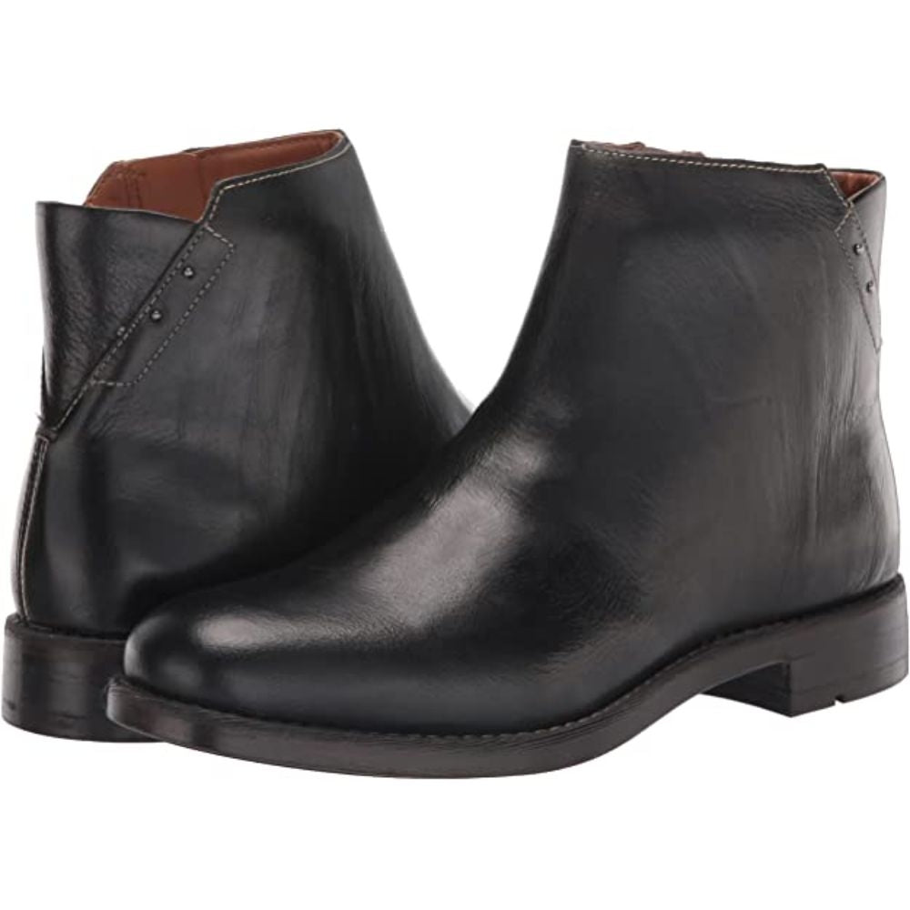 Mobi Black Leather Franco Sarto Ankle Boots