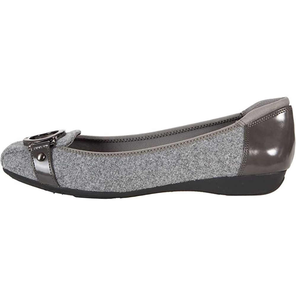 Umeko Dark Gray Fabric Anne Klein Ballet Flats