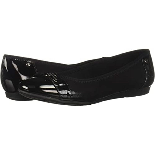 Able Black Multi Fabric Anne Klein Ballet Flats