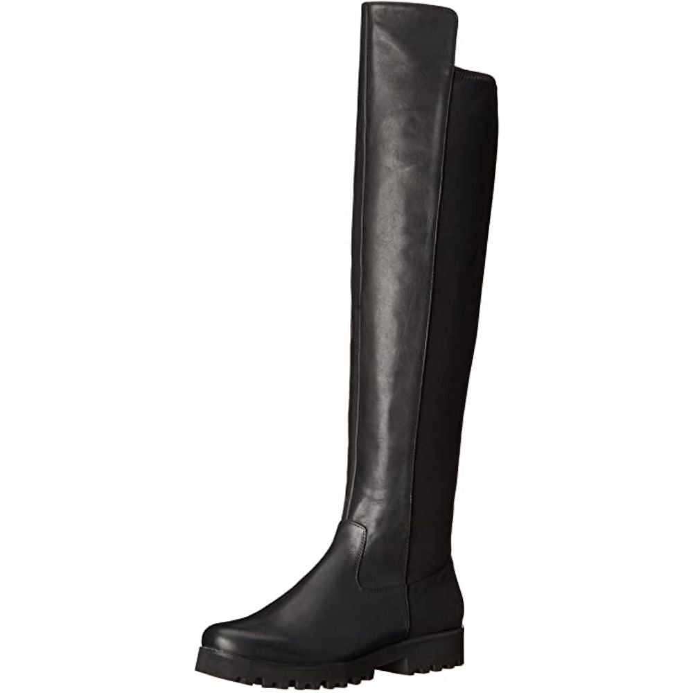Roz Black Leather Donald Pliner Over The Knee Boots