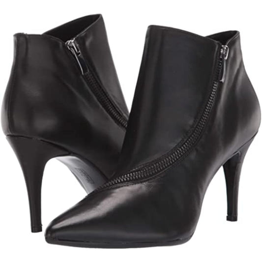 Deadline Black Leather Aerosoles Ankle Boots