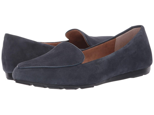 Anissa Sliver Navy Suede Me Too Wedge Loafers