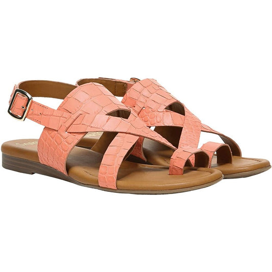 Gia Coral Leather Franco Sarto Flat Sandals