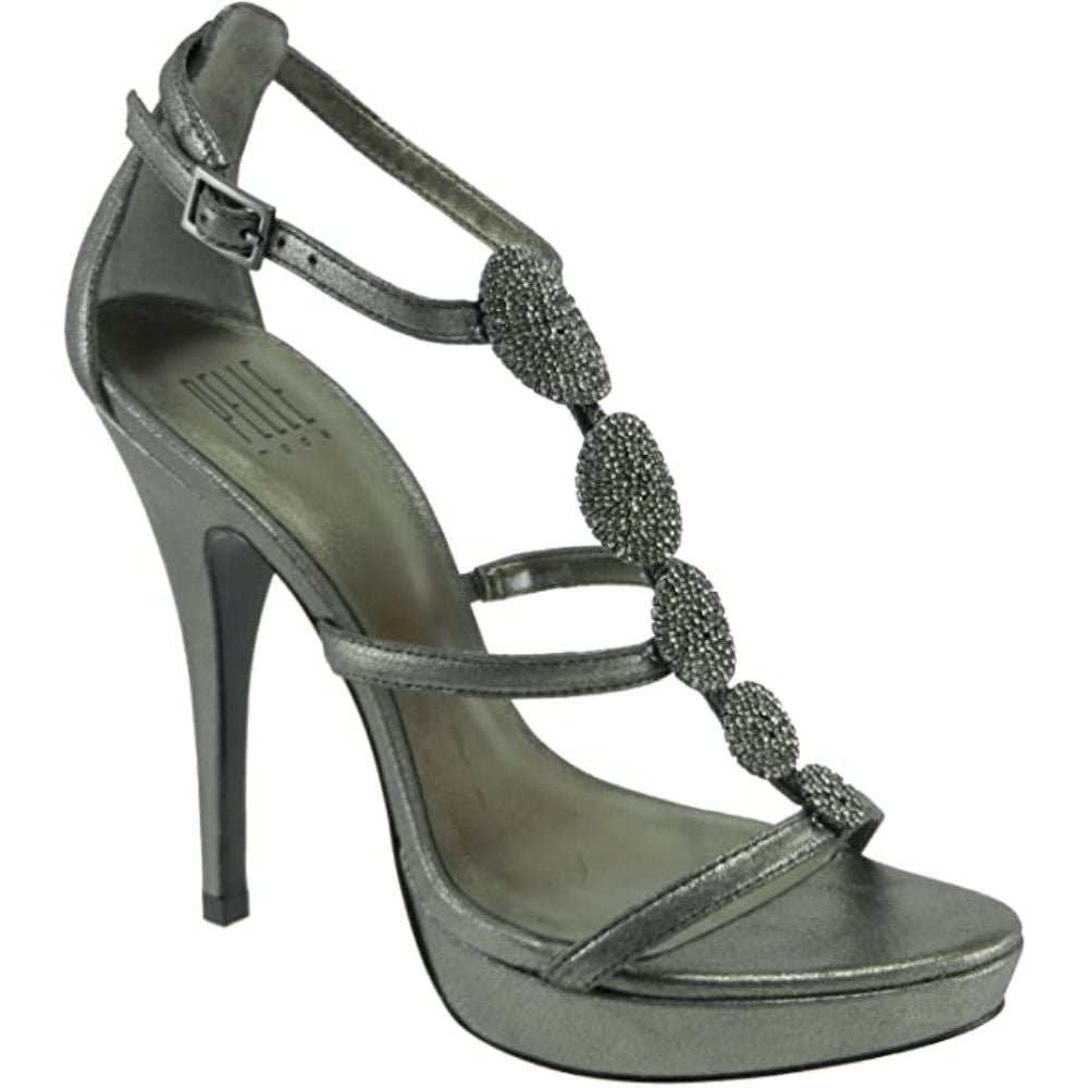 Francine Silver Metallic Kid Suede Pelle Moda Sandals