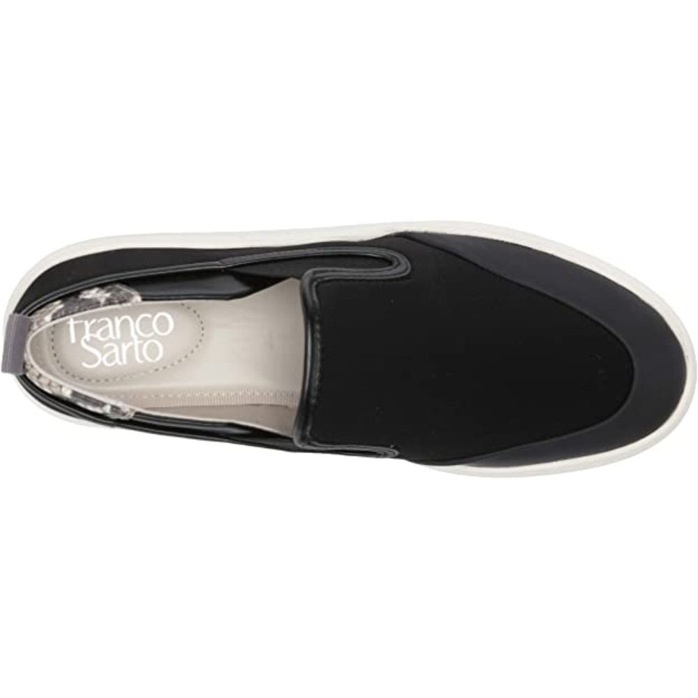 Lazer Black Fabric Franco Sarto Slip on Platform Loafer