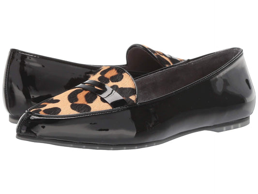 Addie Black Patent Jaguar Calf Hair Me Too Loafers