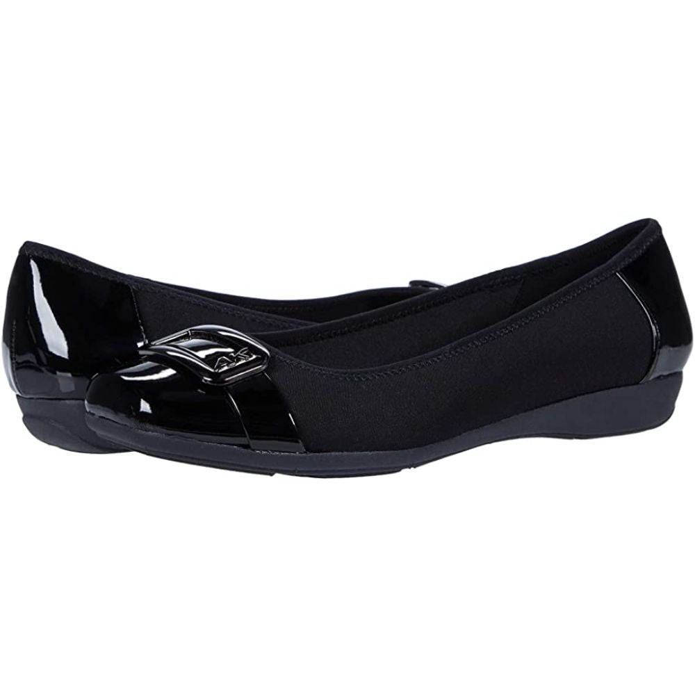 Ulivera Black Fabric Anne Klein Ballet Flats