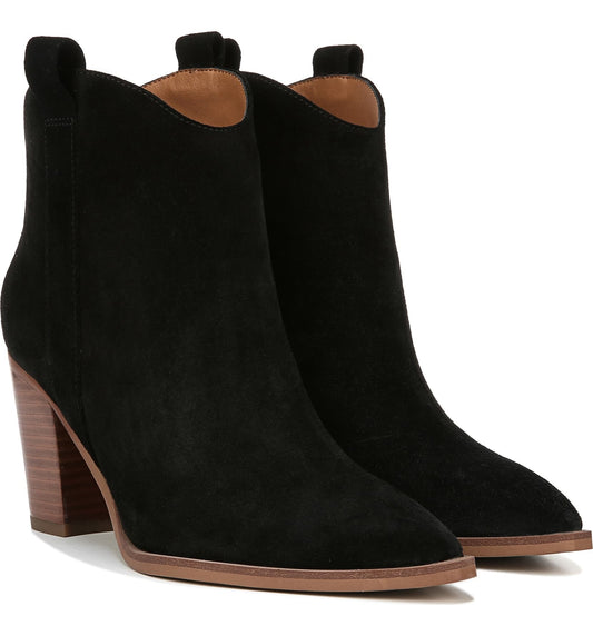 Ella Black Suede Franco Sarto Ankle Boots