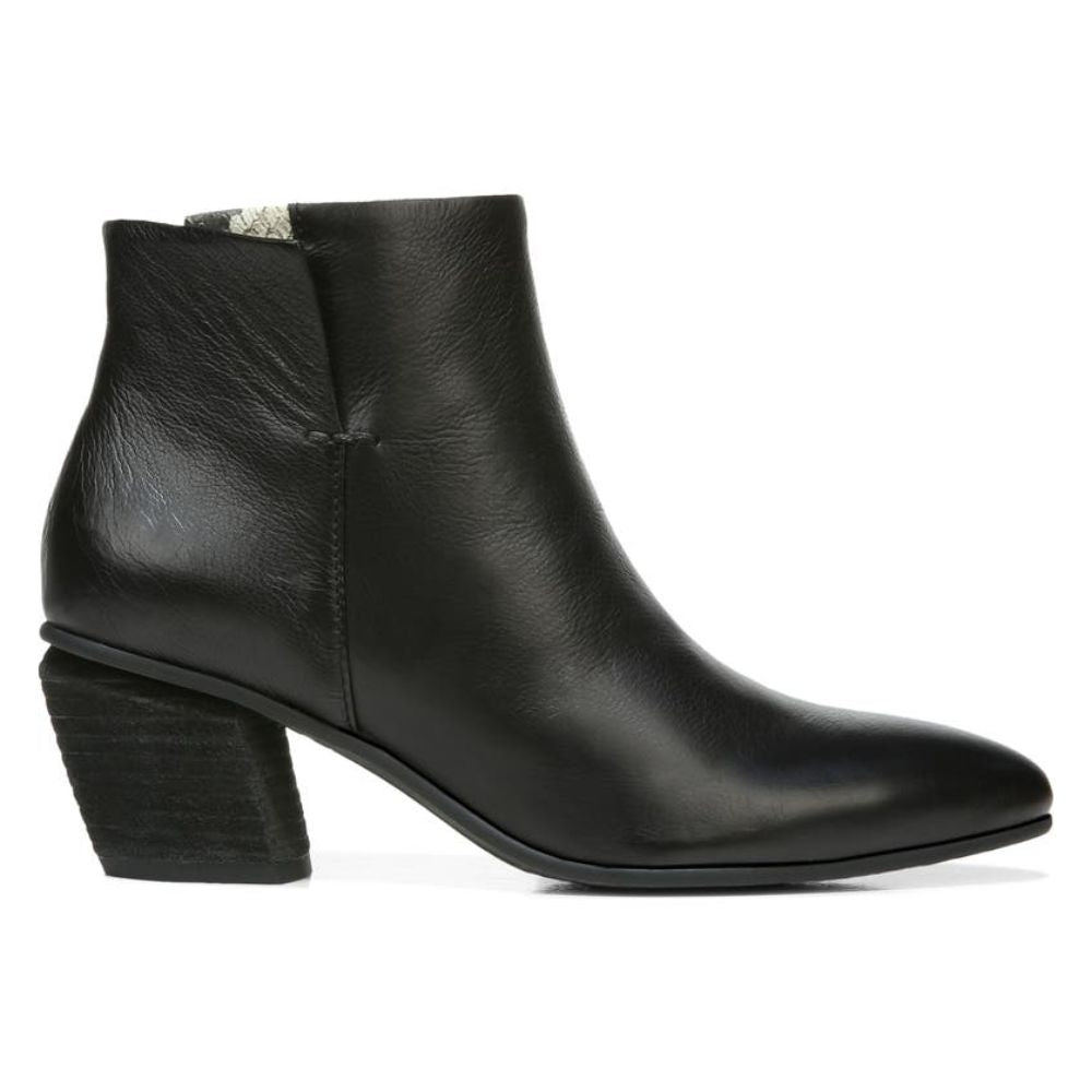 Kinga Black Leather Franco Sarto Ankle Boots at ShoeSaleShop.com ...