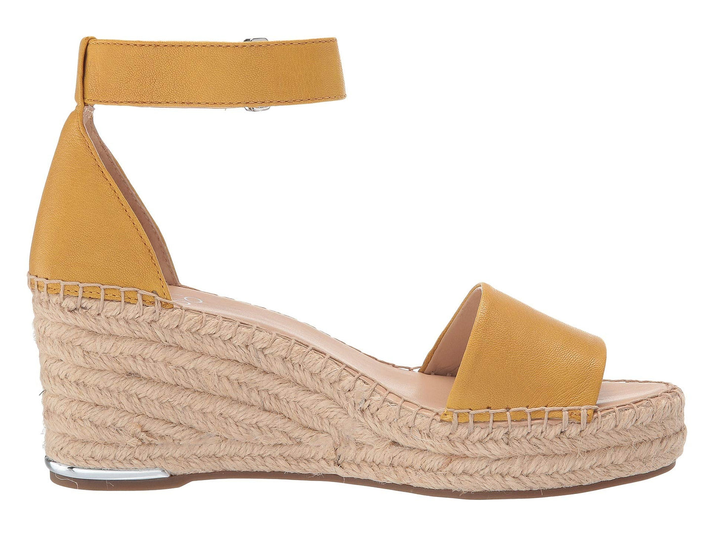 Clemens Summer Yellow Leather Franco Sarto Wedge Sandals