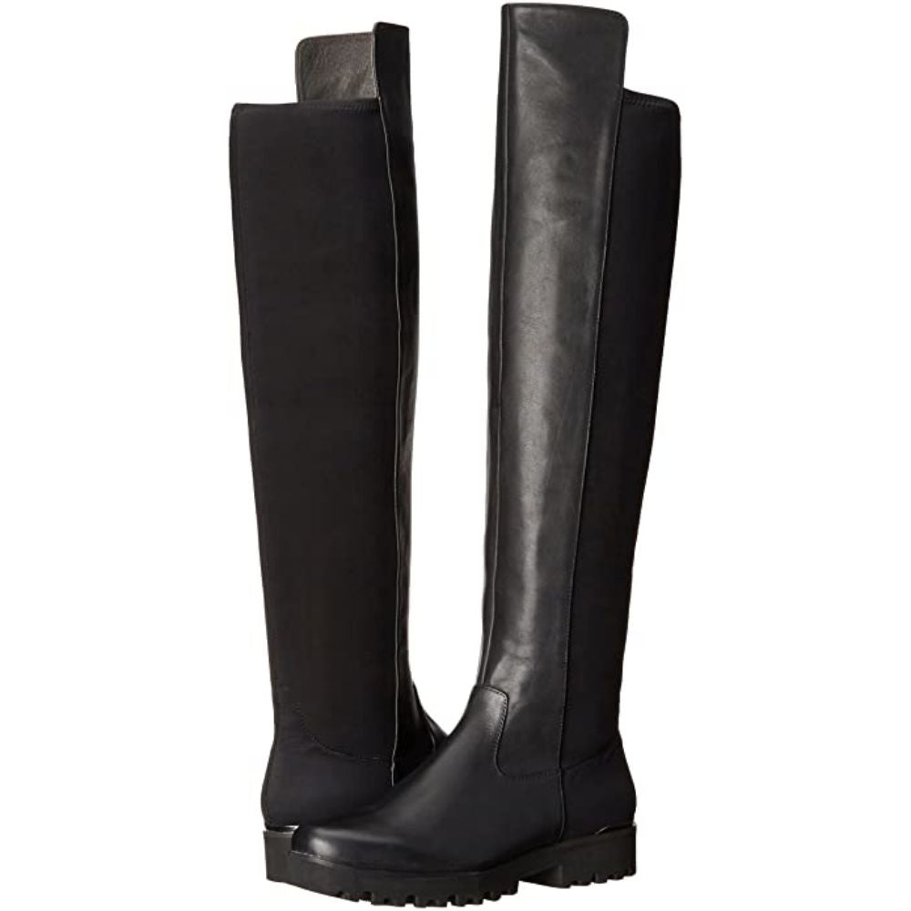 Roz Black Leather Donald Pliner Over The Knee Boots