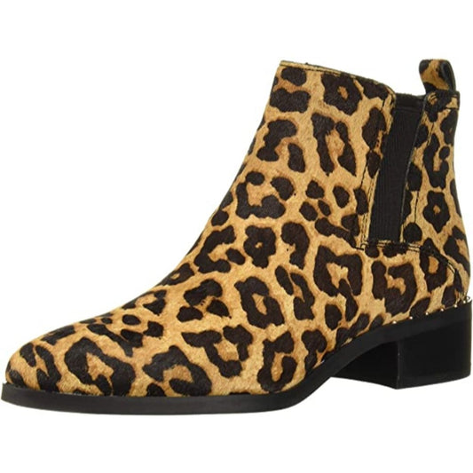 Domingo Camel Leopard Calf Hair Franco Sarto Ankle Boots