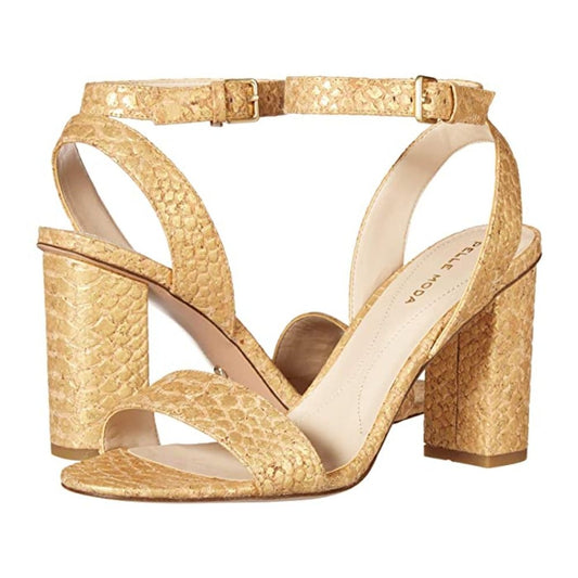 Zia Gold Crocodile Embossed Cork Pelle Moda Sandals