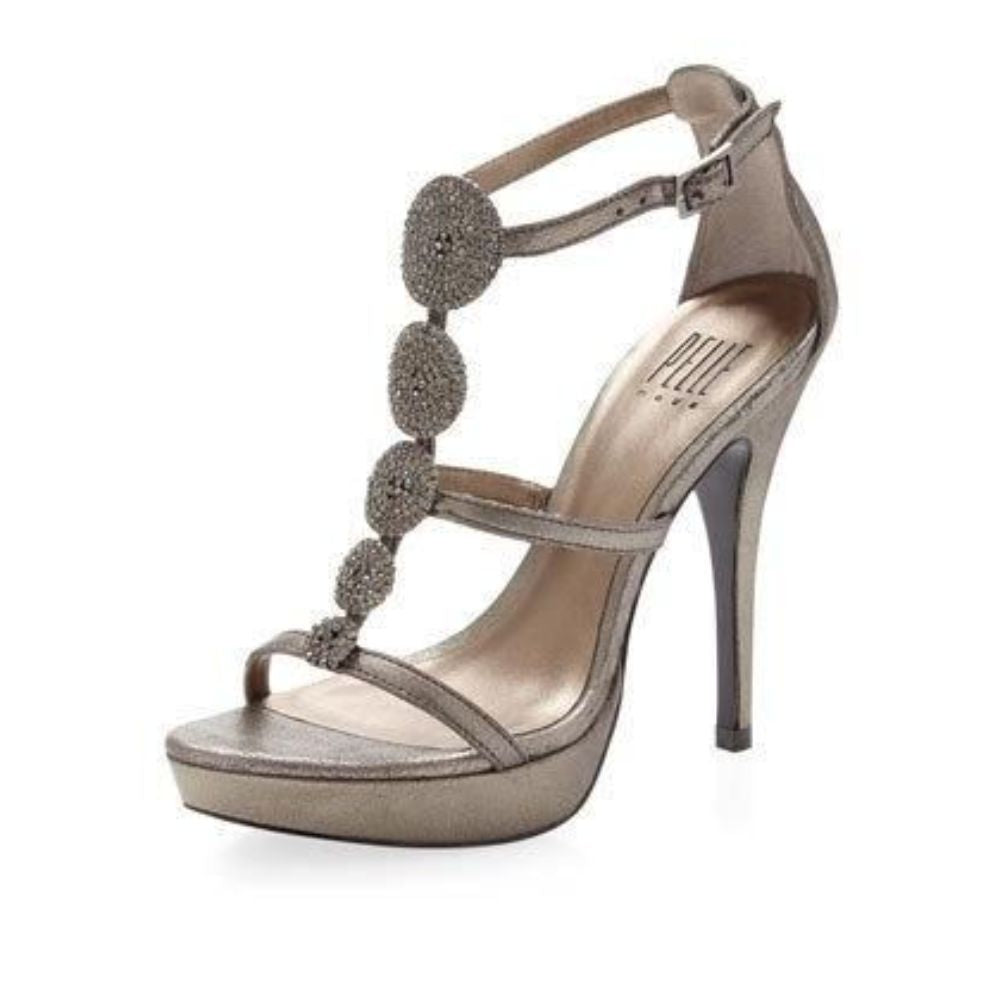 Francine Silver Metallic Kid Suede Pelle Moda Sandals