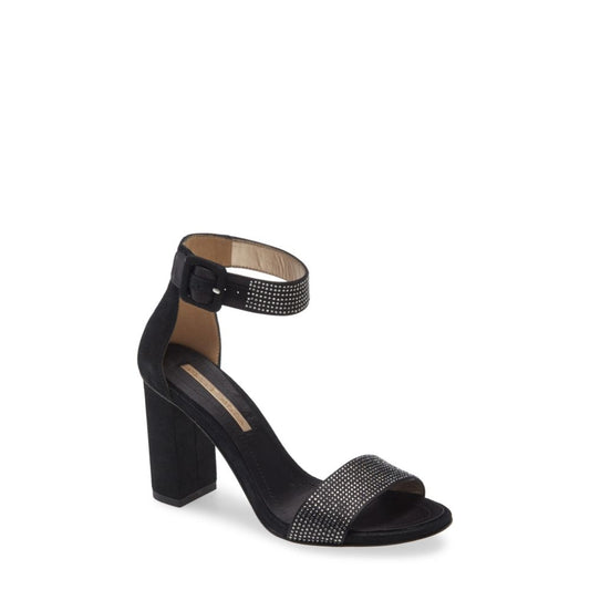 Zoey Black Shimmer Satin Pelle Moda Sandals