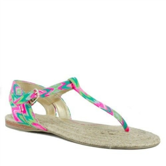 Emory Batik Print Fabric Elaine Turner Flat Sandal