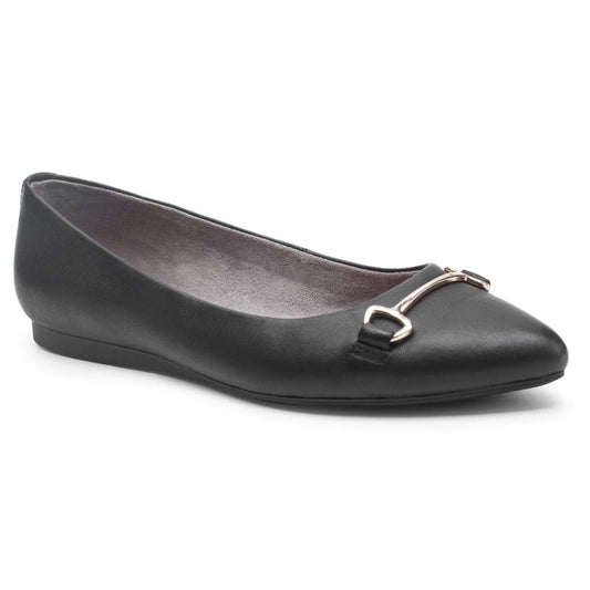 Graca Black Leather Me Too Ballet Flats