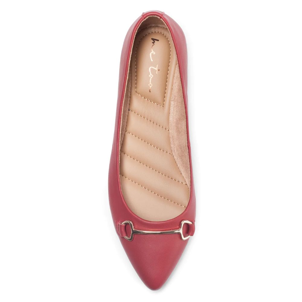 Graca Red Leather Me Too Ballet Flats