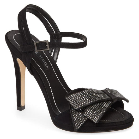 Jem Black Satin Pelle Moda Sandals