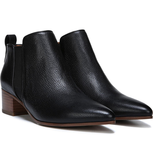 Jollie Black Leather Franco Sarto Ankle Boot