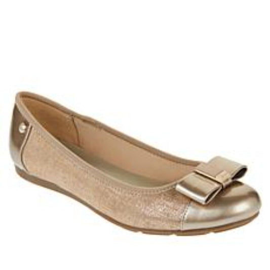 Alive Metallic Taupe Anne Klein Ballet Flats