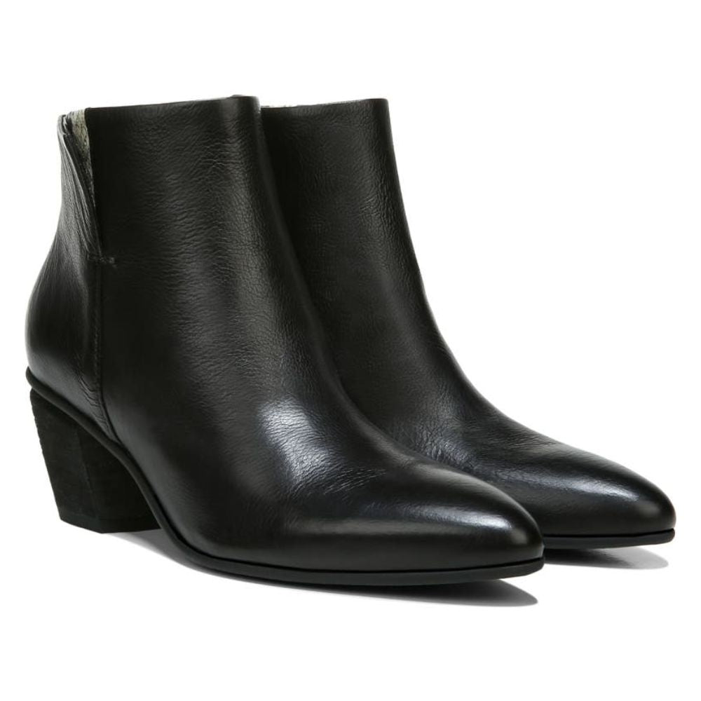 Kinga Black Leather Franco Sarto Ankle Boots