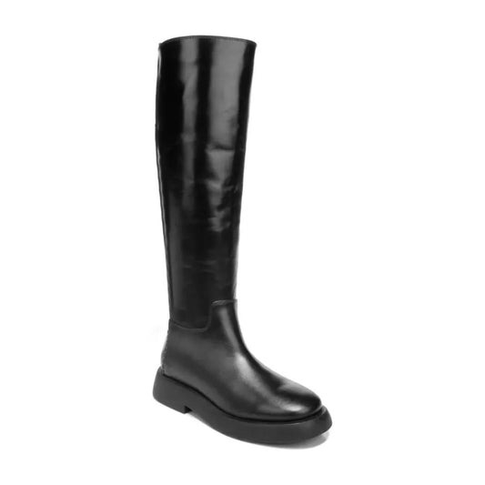 Eliza Black Leather Franco Sarto Boots