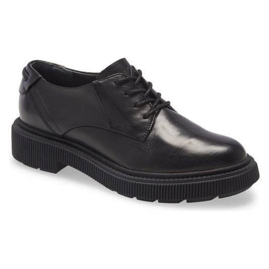 Jaci Black Leather Franco Sarto Oxford Flats