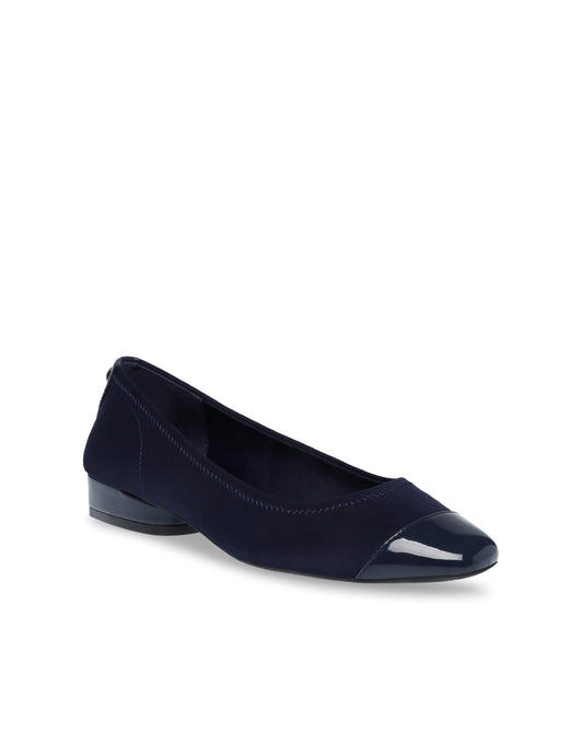 Carlie Navy Fabric Anne Klein Ballet Flats