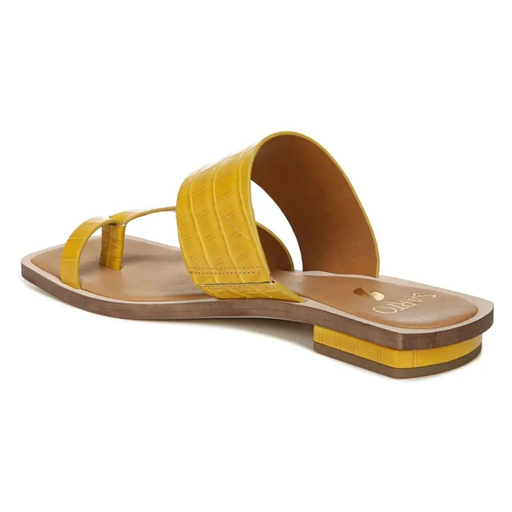 Ediana Yellow Crocodile Embossed Leather Franco Sarto Sandals