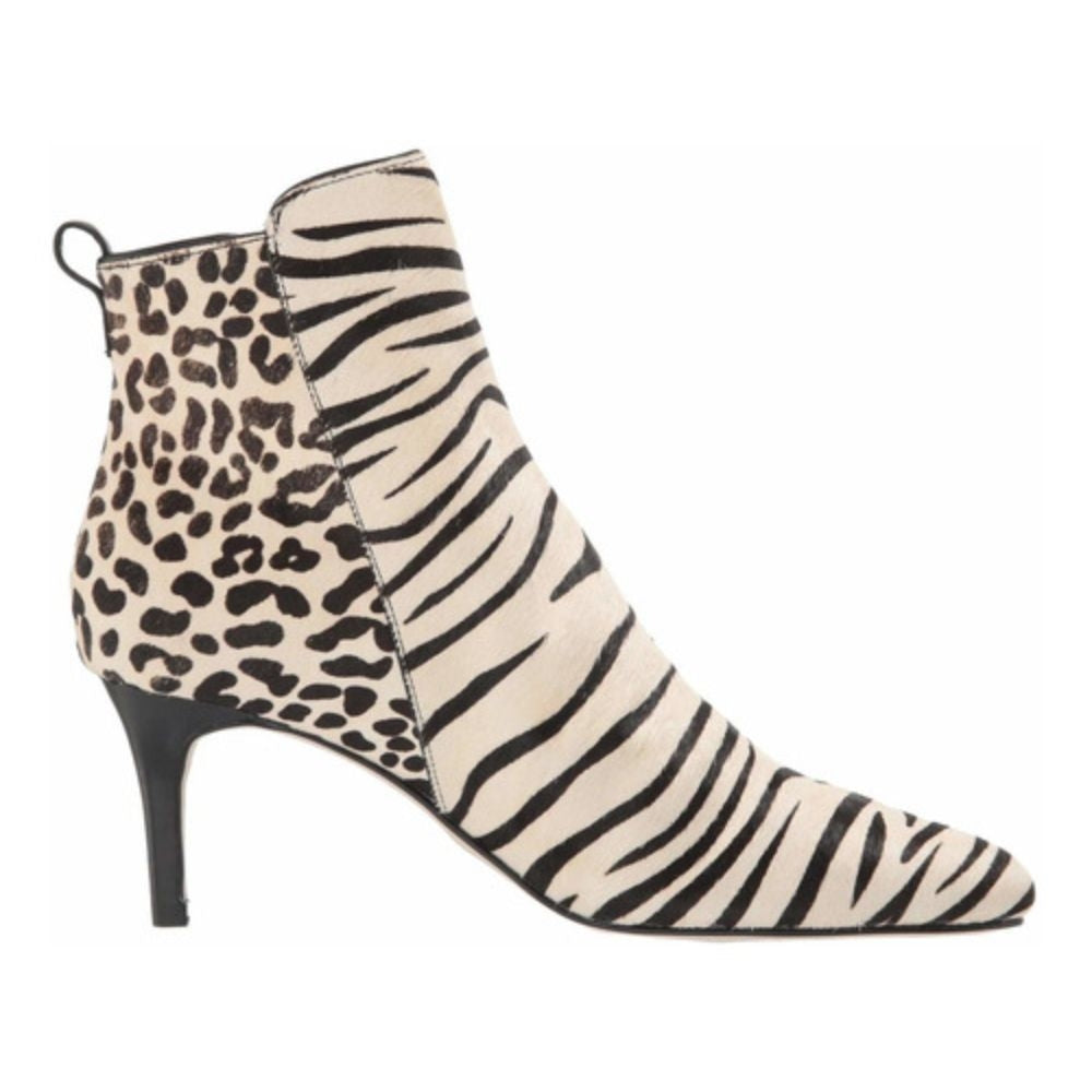 Yesnia Cream Zebra Calf Hair Pelle Moda Ankle Boots