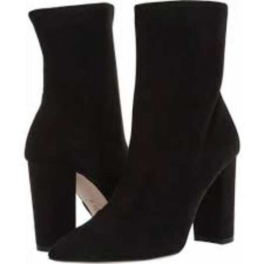 Edie Black Stretch Pelle Moda Ankle Boots