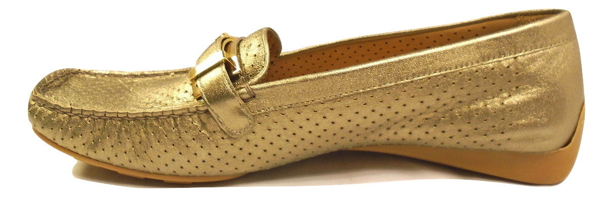 Loadmoc Ale Gold Leather Stuart Weitzman Loafers