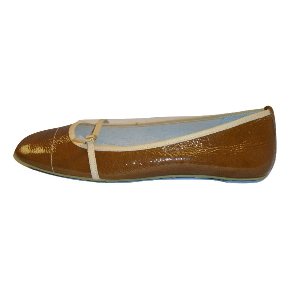 Mambo Tabac Naplak Natural Patent Leather FSNY Mary Jane Flats