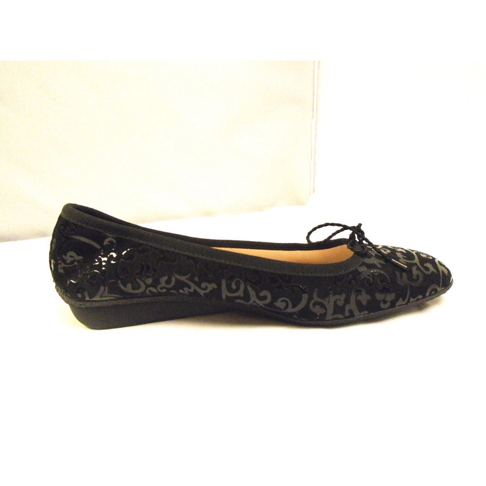 Go Fantasy Black Suede Paul Mayer Ballerina Flat