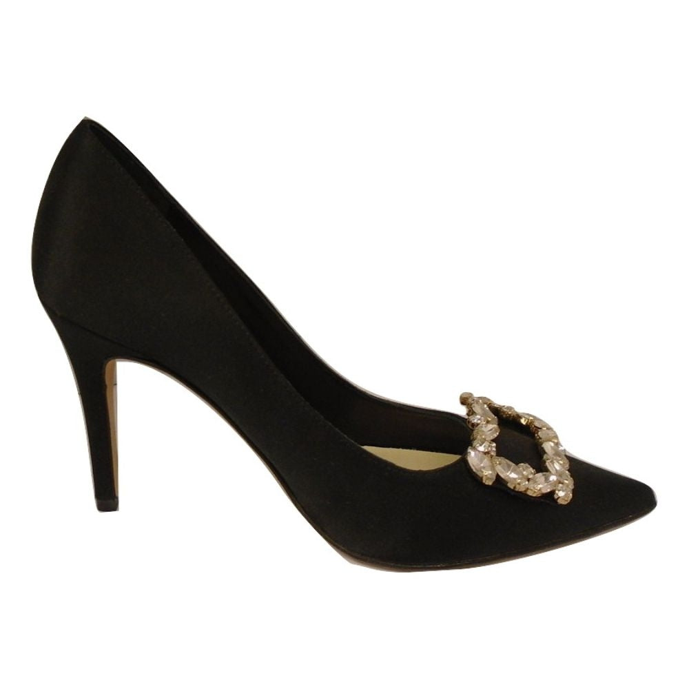 Castor Black Satin Butter Pumps