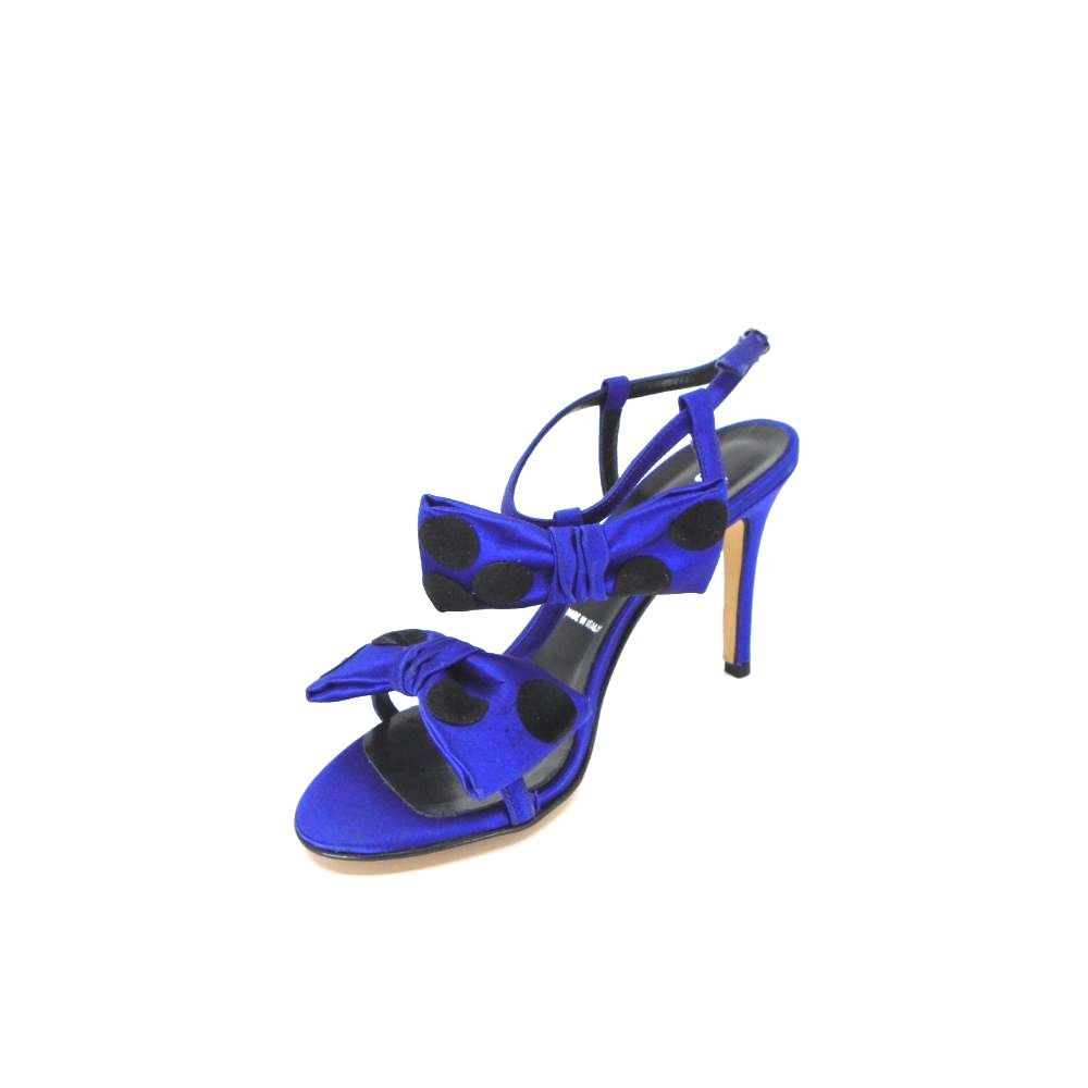Cinderella Purple Satin and Black Suede Something Bleu Sandal