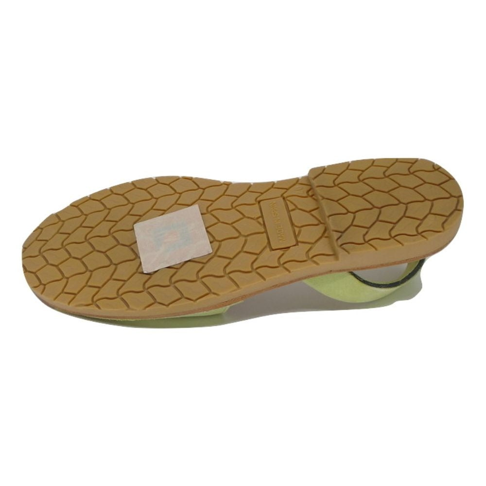 Pistacchio Leather Plomo Espadrille Flat Sandal
