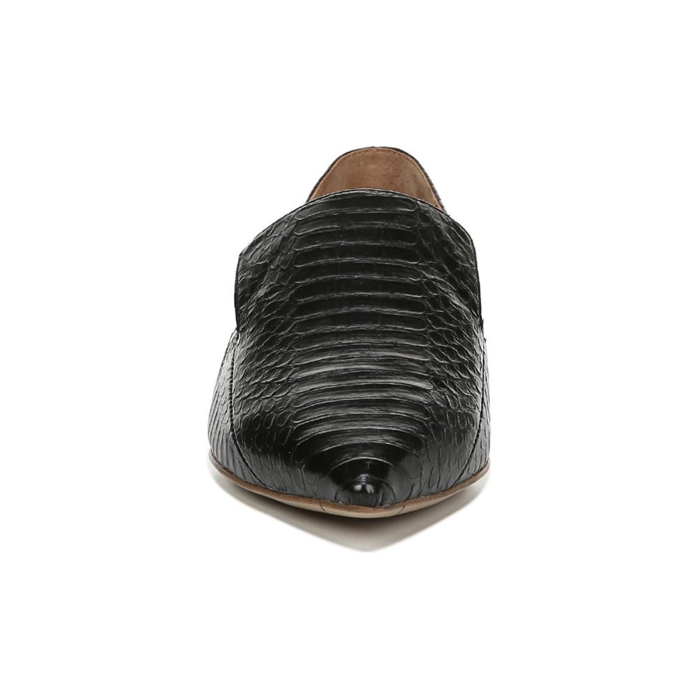 Topaz Black Snake Print Leather Franco Sarto Loafer Flats