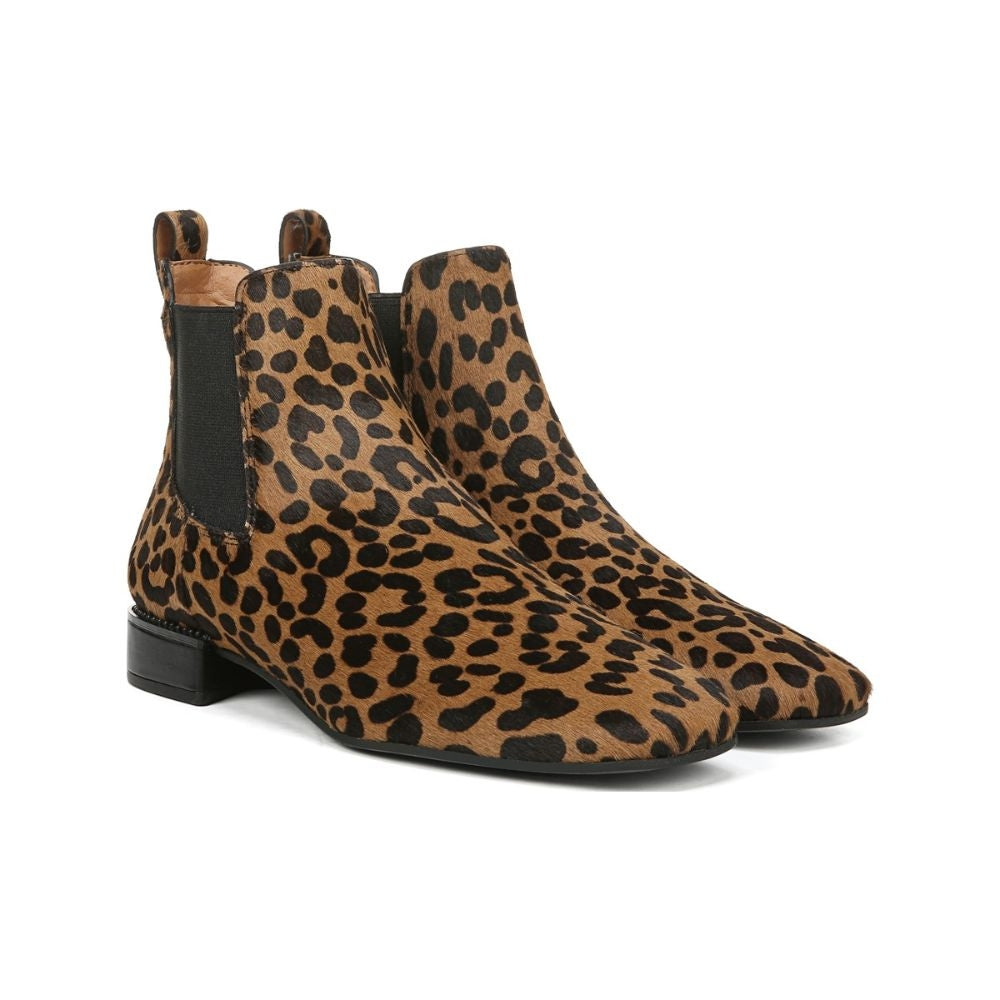 Heather Whiskey Leopard Calf Hair Franco Sarto Ankle Boots