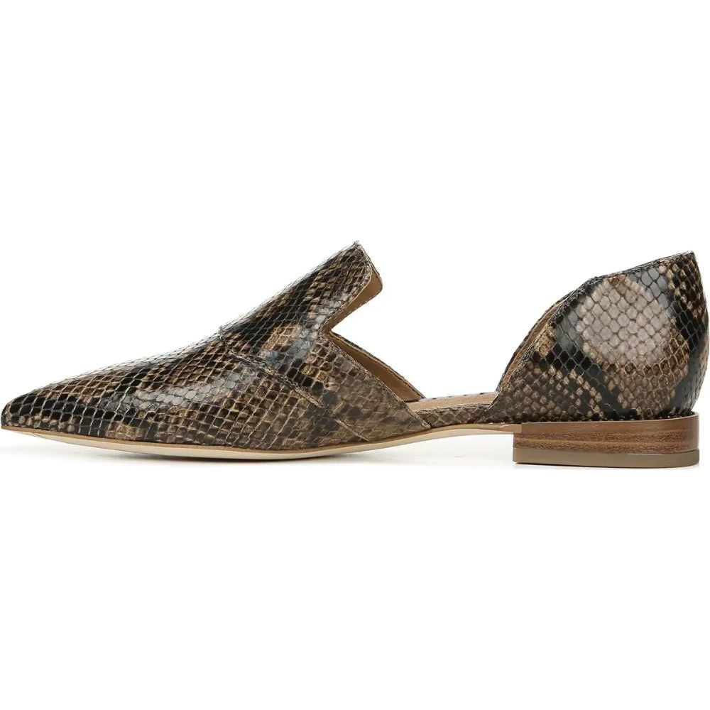 Toby Taupe Snake Leather Franco Sarto d'Orsay Flats