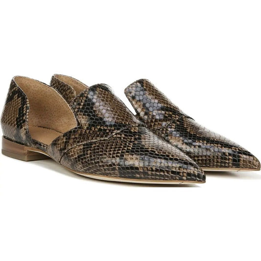 Toby Taupe Snake Leather Franco Sarto d'Orsay Flats